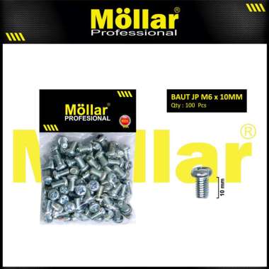 MOLLAR 93-118 Baut JP 6 x 10 Machine Screw 6x10 Obeng Plus - 100 pcs