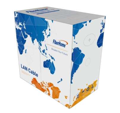 Kabel LAN UTP - FiberHome CAT 6 24AWG Blue PVC Indoor- 1 Roll