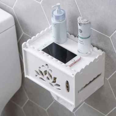 tempat tissue toilet - rak tissue toilet lotus - rak tissue tanpa bor