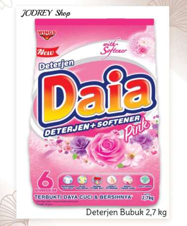 Promo Harga Daia Deterjen Bubuk + Softener Pink 2700 gr - Blibli