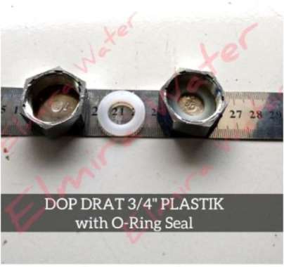 Tutup Dop Drat dalam 3/4" Plastik dengan O-Ring Seal