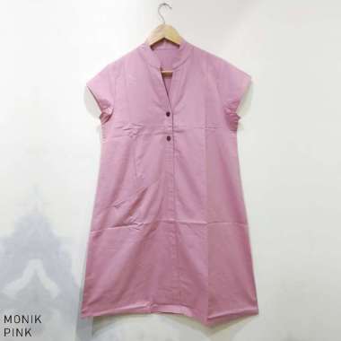 Evercloth Monik Dress - Dress Wanita Terusan Wanita Semua Ukuran PINK