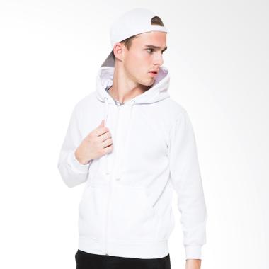 Hoodieku Hoodie Zipper Jaket Wanita - Putih