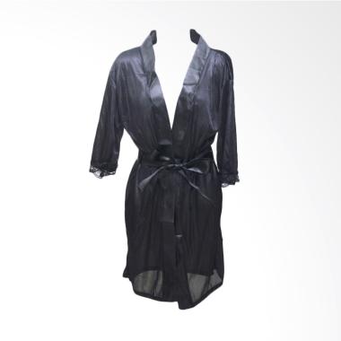 Deoclaus Lingerie Kimono KS1 Fashion Baju Tidur Sexy - Black