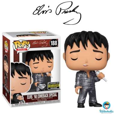 Funko POP! Rocks Elvis Presley '68 Comeback Special Glitter EE Sticker