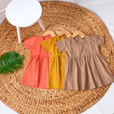 CAVIAR WEAR DRESS ANAK 3-4Th KATUN JEPANG PREMIUM DRESS SIMPLE Orange