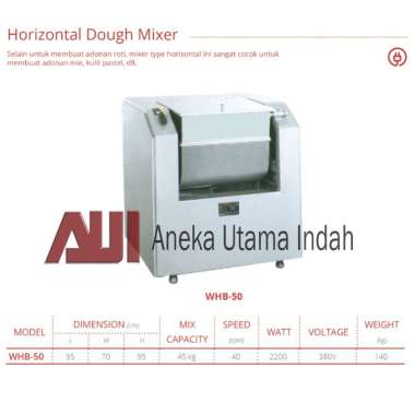 GETRA WHB-50 HORIZONTAL DOUGH MIXER ADONAN HORIZONTAL MIXER ROTI MIE