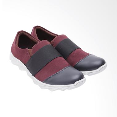 Dr.Kevin Men Canvas PU Leather Shoes Sepatu Pria - Maroon 13243