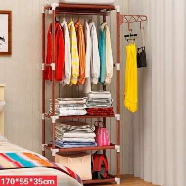 Lemari Baju Gantung Rak Besi Lemari Pakaian Minimalis Murah Awet Kokoh Rak Gantungan Pakaian Besi Mi