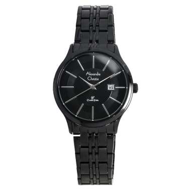 Alexandre Christie AC 8348 LD BIPBA Black Dial Stainless Steel  [Machtwatch] Hitam