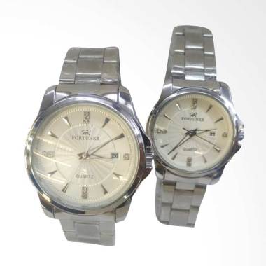 Fortuner Original Analog Couple Watch - Silver Metalic