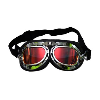 RodaDua Klasik Frame Kacamata Goggle - Chrome Kristal Merah