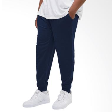 Jfashion Dewasa Big Size Polos Trai ... ogger Panjang Pria - Navy