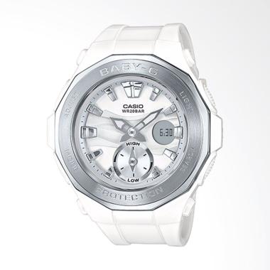 Casio Baby-G BGA-220-7ADR Resin Band Jam Tangan Wanita - White Silver