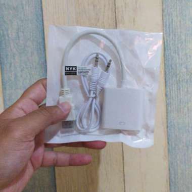 KONVERTER / Converter HDMI TO VGA / KABEL HDMI TO VGA PUTIH