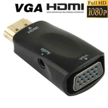 KONVERTER / Converter HDMI TO VGA / KABEL HDMI TO VGA Hitam