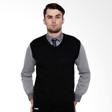 Gomuda Sweater Rajut Pria Vest - Hitam