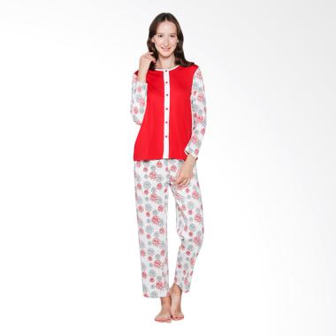 Puppy 81708 33787 H Print Abstract ... nita - Deep Red Off White