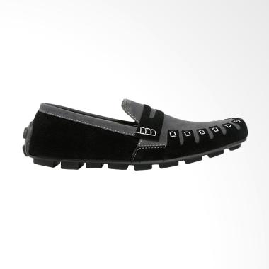 Dr.Kevin Men Slip On Shoes Sepatu Pria - Black Grey 13311