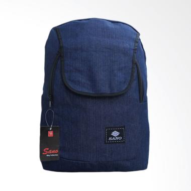 SANO Backpack Tas Ransel Distro Pri ... h Kerja Gaul Denim - Navy