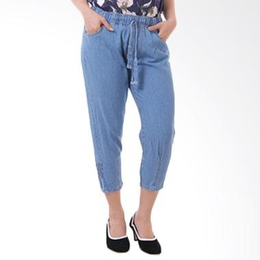 JSK Jeans JSK7732 Pinggang dan Kaki ... Celana Wanita - Biru muda