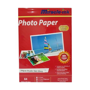 Miracle Double Side Glossy Paper Kertas Foto [260 g/50 Sheets] White