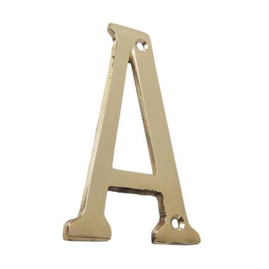 10cm Huruf Kuningan Papan Nama Pintu Meja Kantor / Brass Number - A