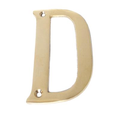 10cm Huruf Kuningan Papan Nama Pintu Meja Kantor / Brass Number - D