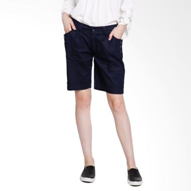 Noia Clothing Women Casual Short Pants Celana Wanita - Navy