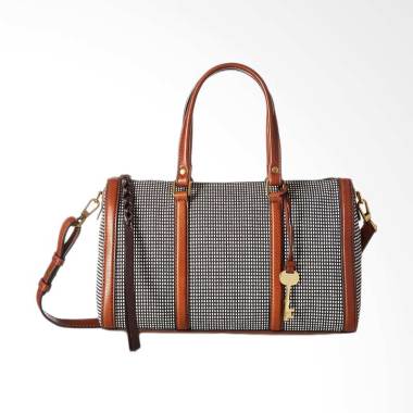 Fossil Kendall Satchel - Black/White, ZB 7307005 Tas Wanita