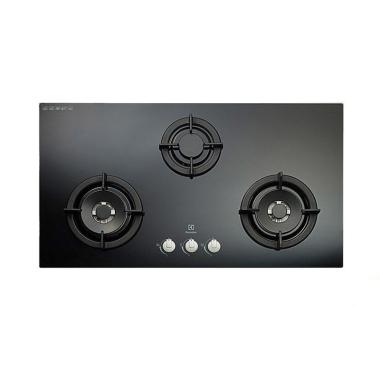 Electrolux EGT-9637CK Kompor Tanam Gas 3 Tungku [Kaca Hitam] Black