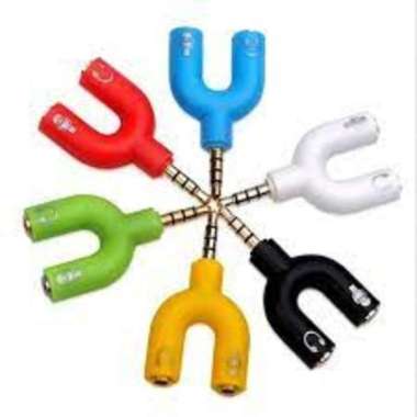 KONEKTOR JACK Y SPLITER U AUX TO AUDIO HEADSET & MIC SPLITER