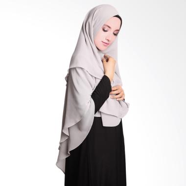 Cotton Bee Khimar Khirani 3 Layer Jilbab Instan - Light Grey