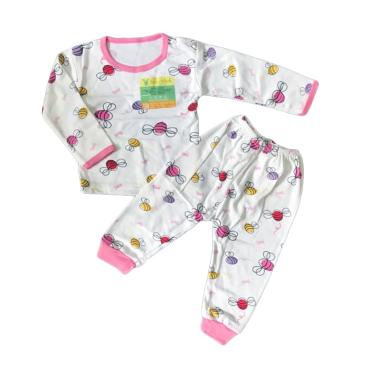 Aruchi Motif Bee Setelan Oblong Baju Tidur Anak - Pink