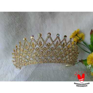 Mahkota Wedding Barbie Gold Batu Crystal Import Cantik