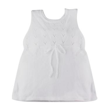 Hello Mici Baju Bayi Knitwear Baby Mini Dress - White