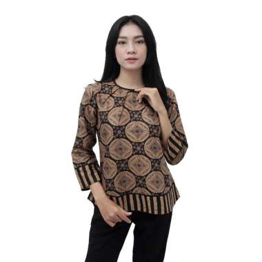 Batik Dua Putri Atasan Batik Dolby Dolbi Dobby Doby - SALUR TANGAN - 3L Brown