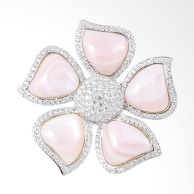 Gina Adornments Brooch MOP Petals F ... rconia Bros - Silver Pink