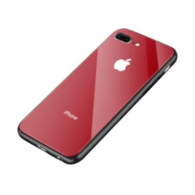 OEM Glass Luxury Casing for iPhone 8 Plus - Merah