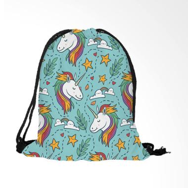 Lansdeal YXP71021644F Unicorn Candy Bag Rucksack Bundle Pocket Drawstring Storage Bag - Green