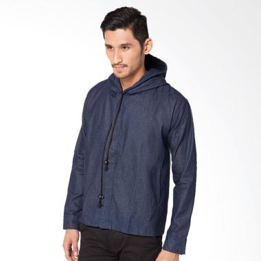 Alphawear Denim Jaket Hoodie Pria - Blue