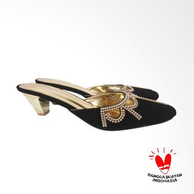 Zorita Shoes Selop Bling-bling Lancip Sandal Heels Wanita - Hitam