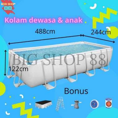 BESTWAY KOLAM RENANG JUMBO KOLAM RENANG PORTABLE ABOVE GROUND POOL DEWASA ANAK SQUARE PRISM FRAME PO