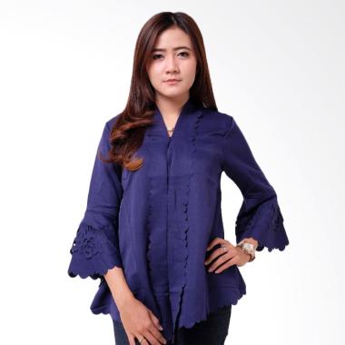 Batik Distro BA9088 Encim Polos Kebaya Wanita - Biru