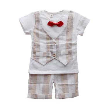 Import Kids 2113 Stelan Baju Bayi Laki Laki - Cream