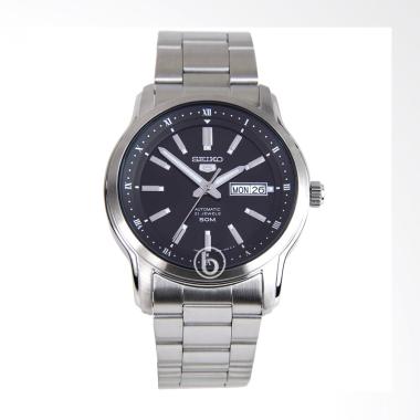 Seiko Automatic 21 Jewels Jam Tangan Pria -  Silver Black [SNKP11K1] Black Silver