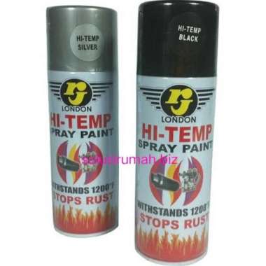cat semprot tahan panas spray paint 150cc 150 cc ml rj london hi temp silver hitam