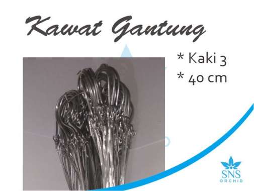 Kawat Gantung Pot 40 cm Kaki 3 Stainless Steel Besi Tali Bunga Anggrek Multicolor