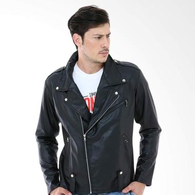 Crows Denim Trend Jaket Kulit Pria - Hitam