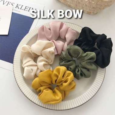 SILK BOW IKAT RAMBUT KOREA CEPOL IMPOR PITA KUNCIR